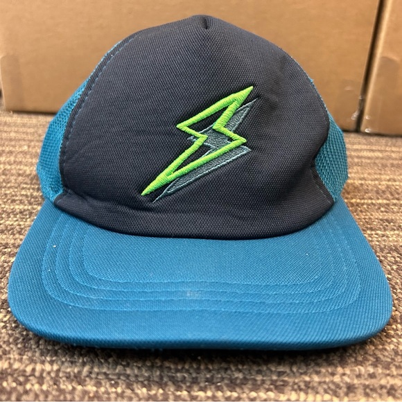 Tommy Bahama Kids Navy Lightning Bolt Trucker Mesh Snap Back Cap Hat - Size S/M - Picture 4 of 8